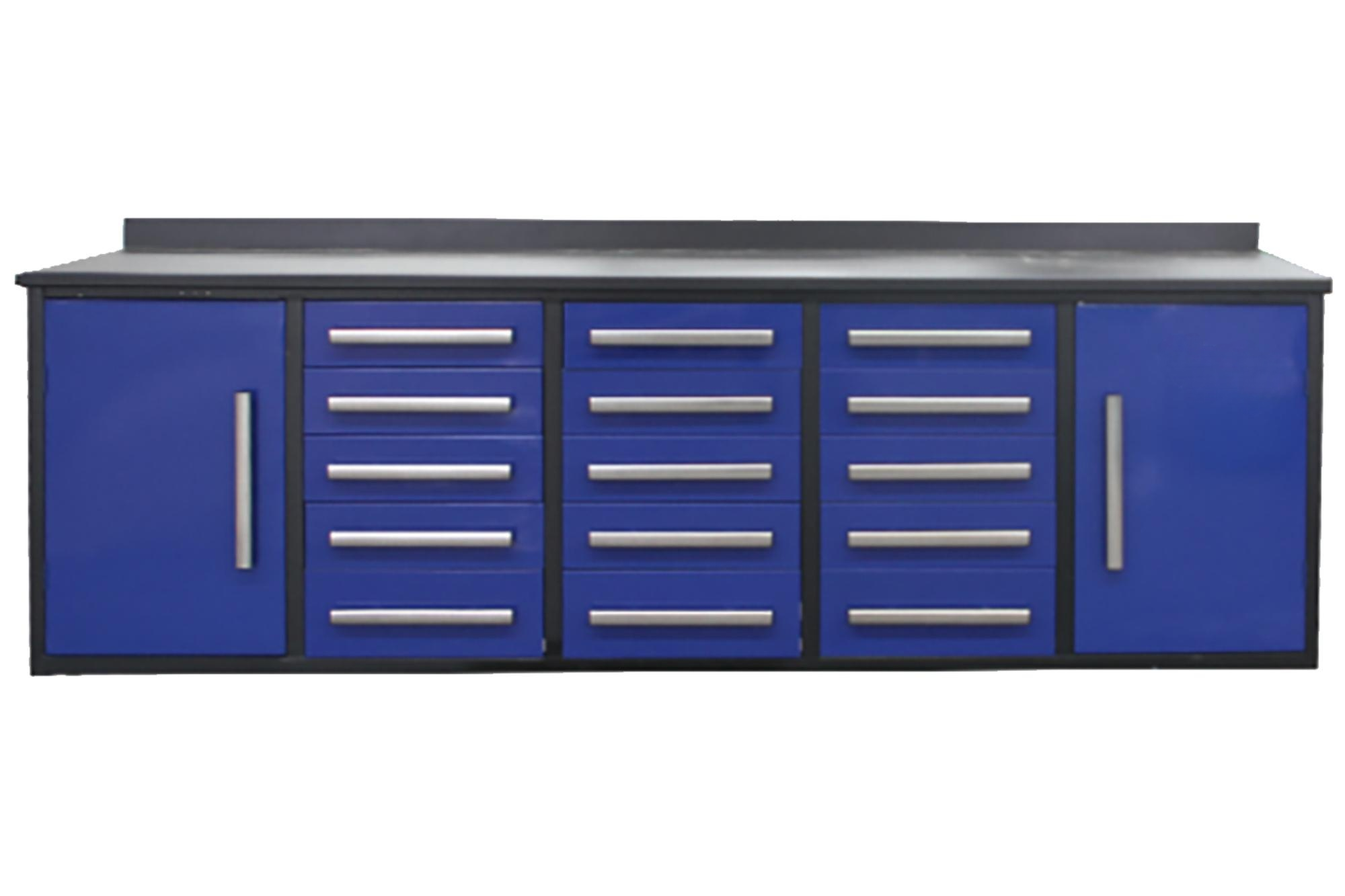 10ft Storage Cabinet (15 Drawers & 2 Cabinets) #color_blue