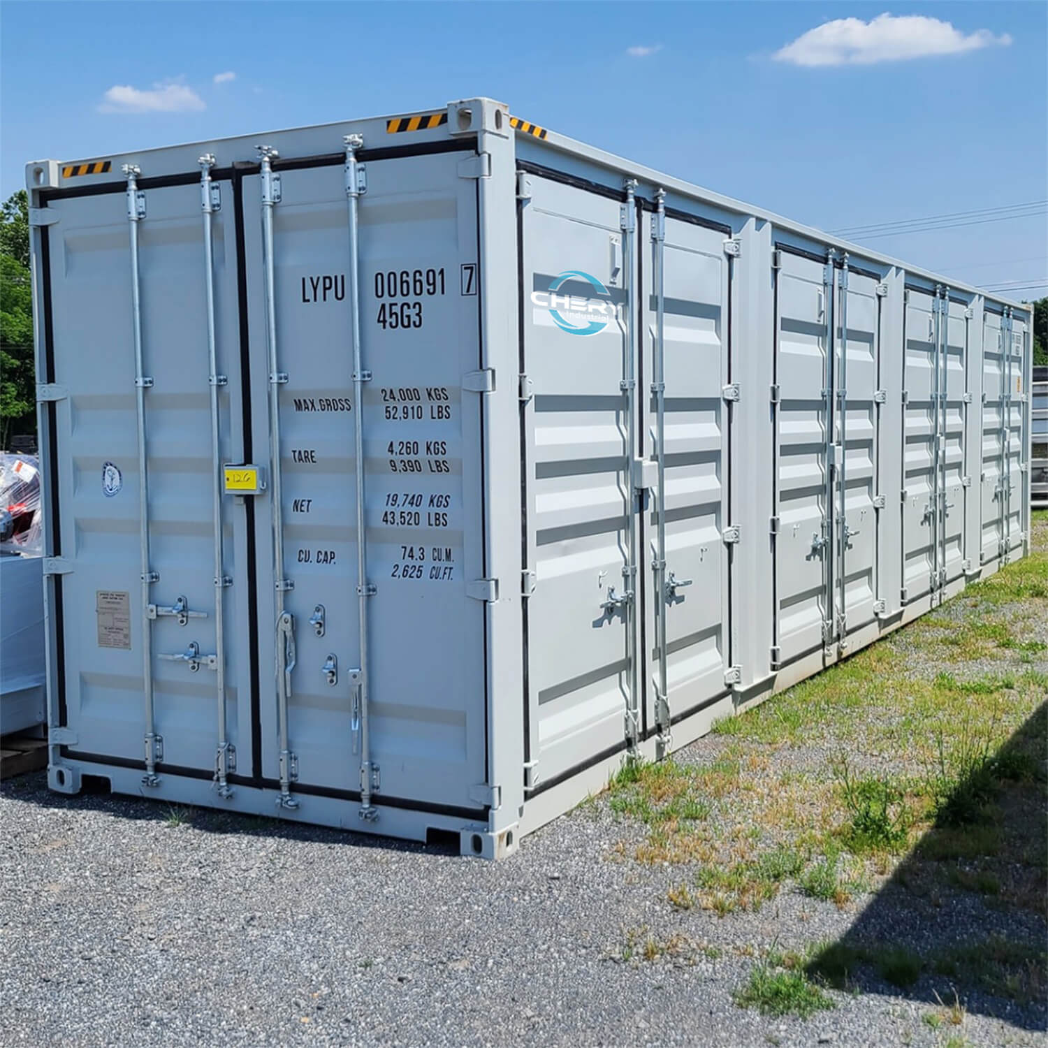 40ft High Cube Container with 4 Side Doors, with Logo