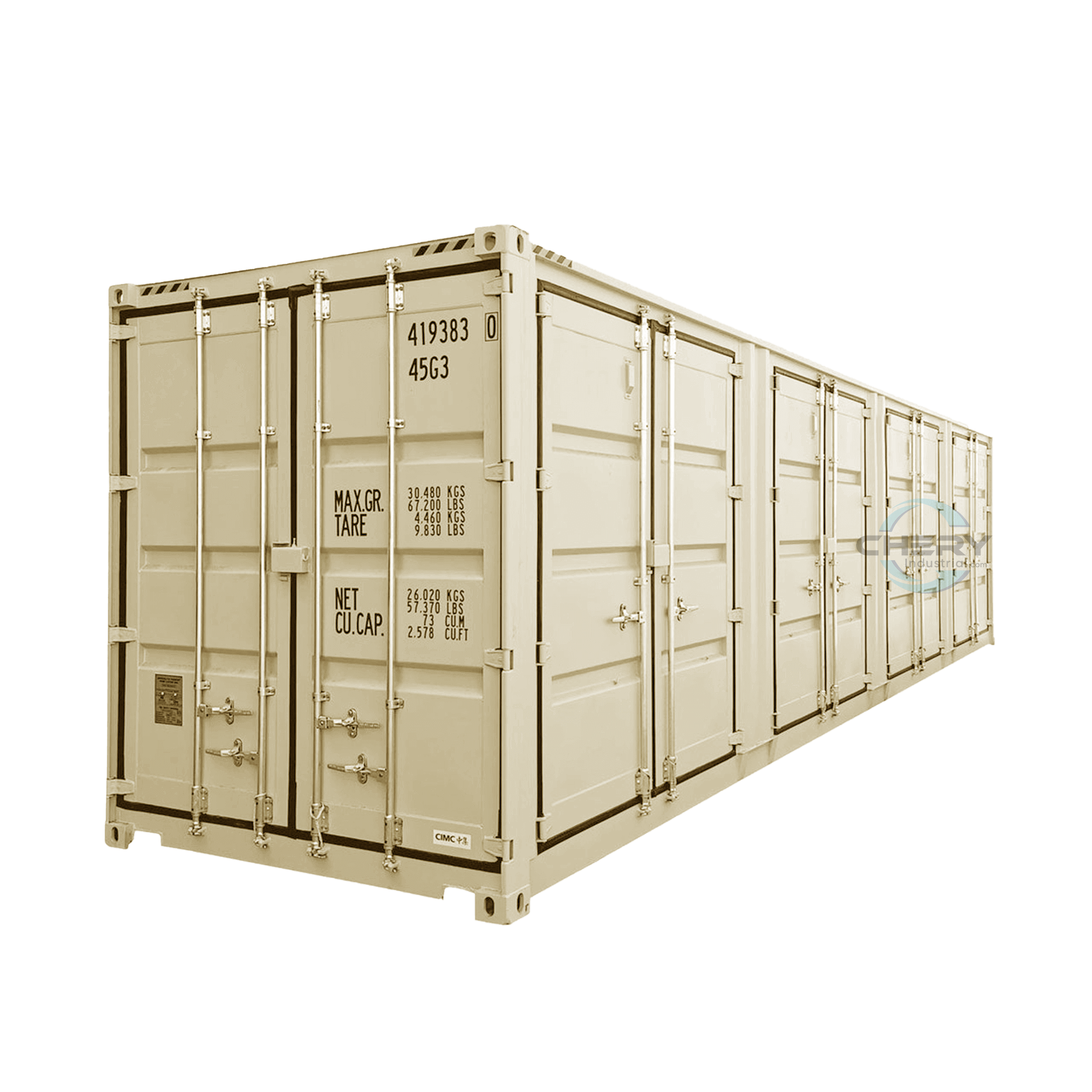 40ft High Cube Container with 4 Side Doors#color_beige