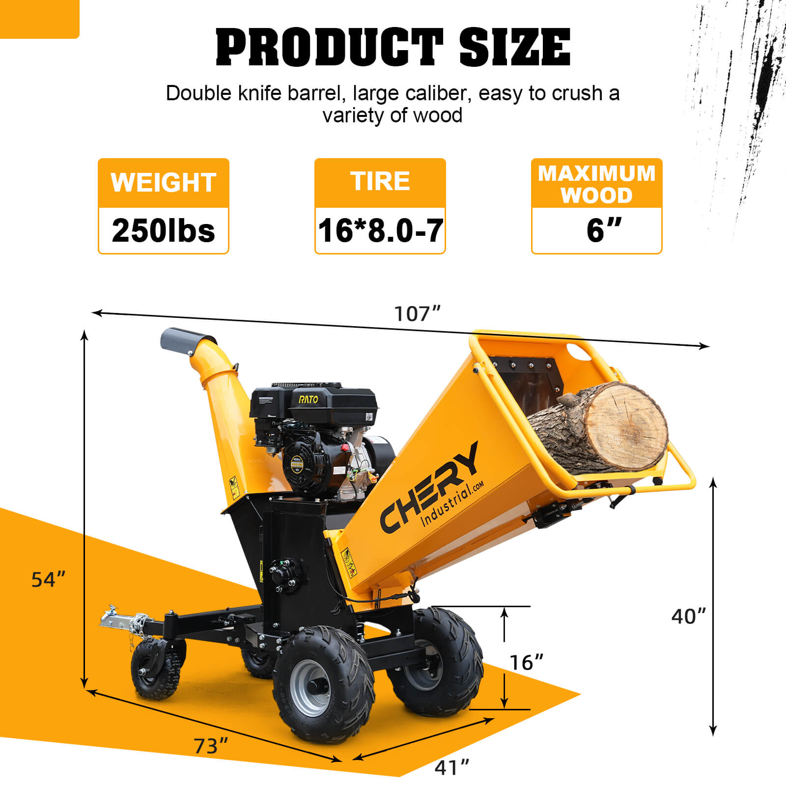 6" 15 HP 420cc Chipper Shredder