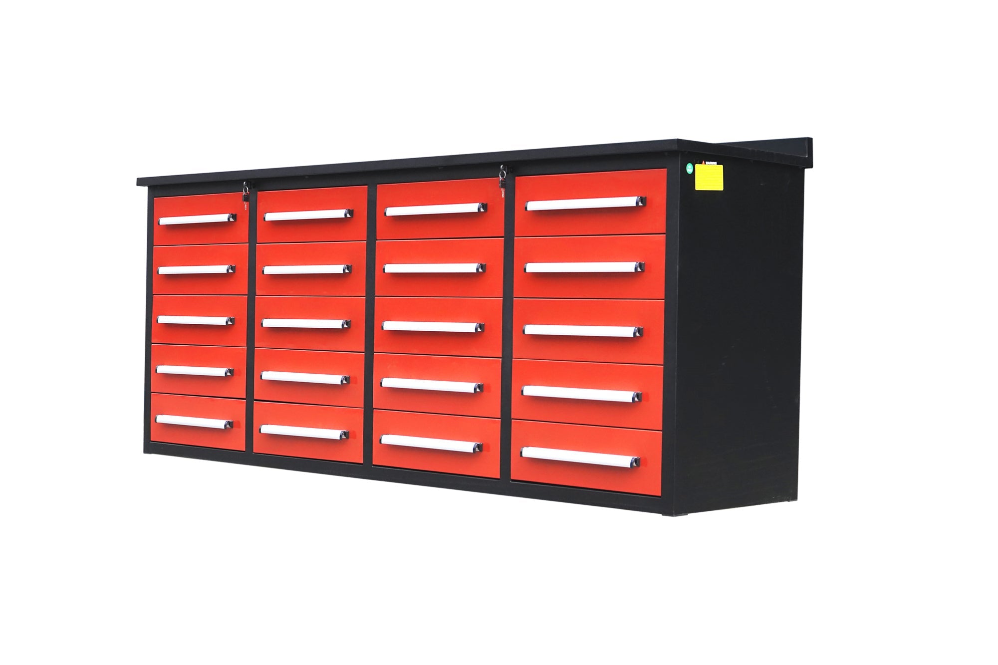 7ft Garage Storage Cabinets with Workbench_20Drawers_#color_red