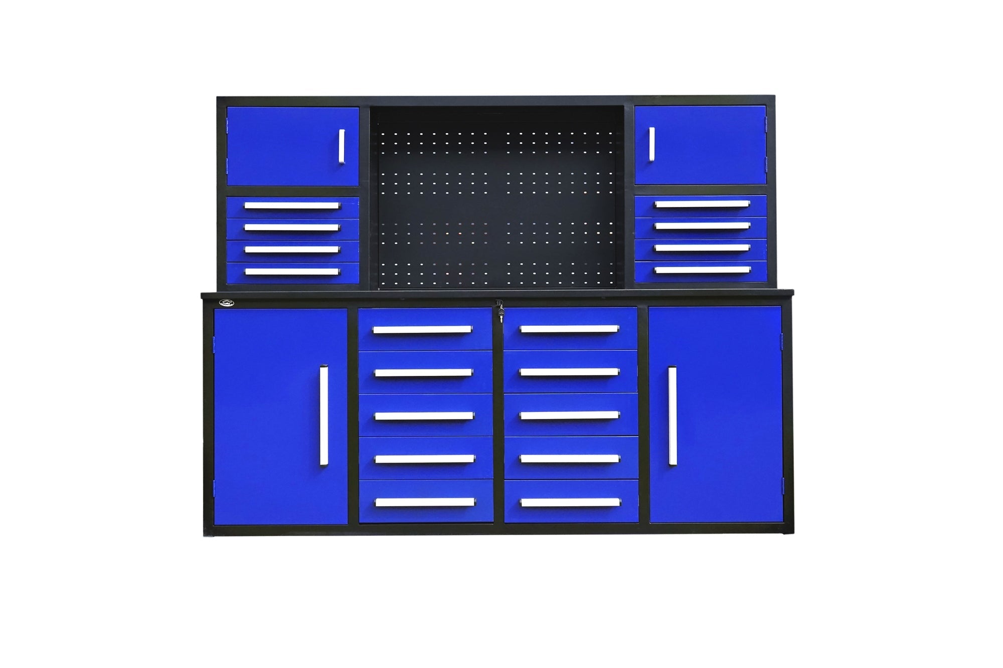 7' Garage Storage Cabinet with Workbench 18 Drawers#color_blue