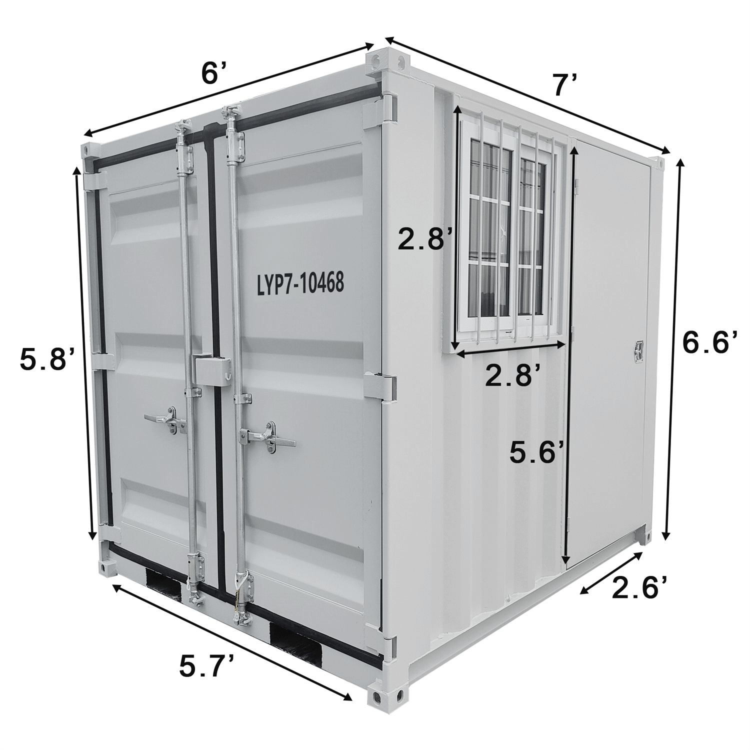 7ft Small Cubic Shipping Container#color_light grey