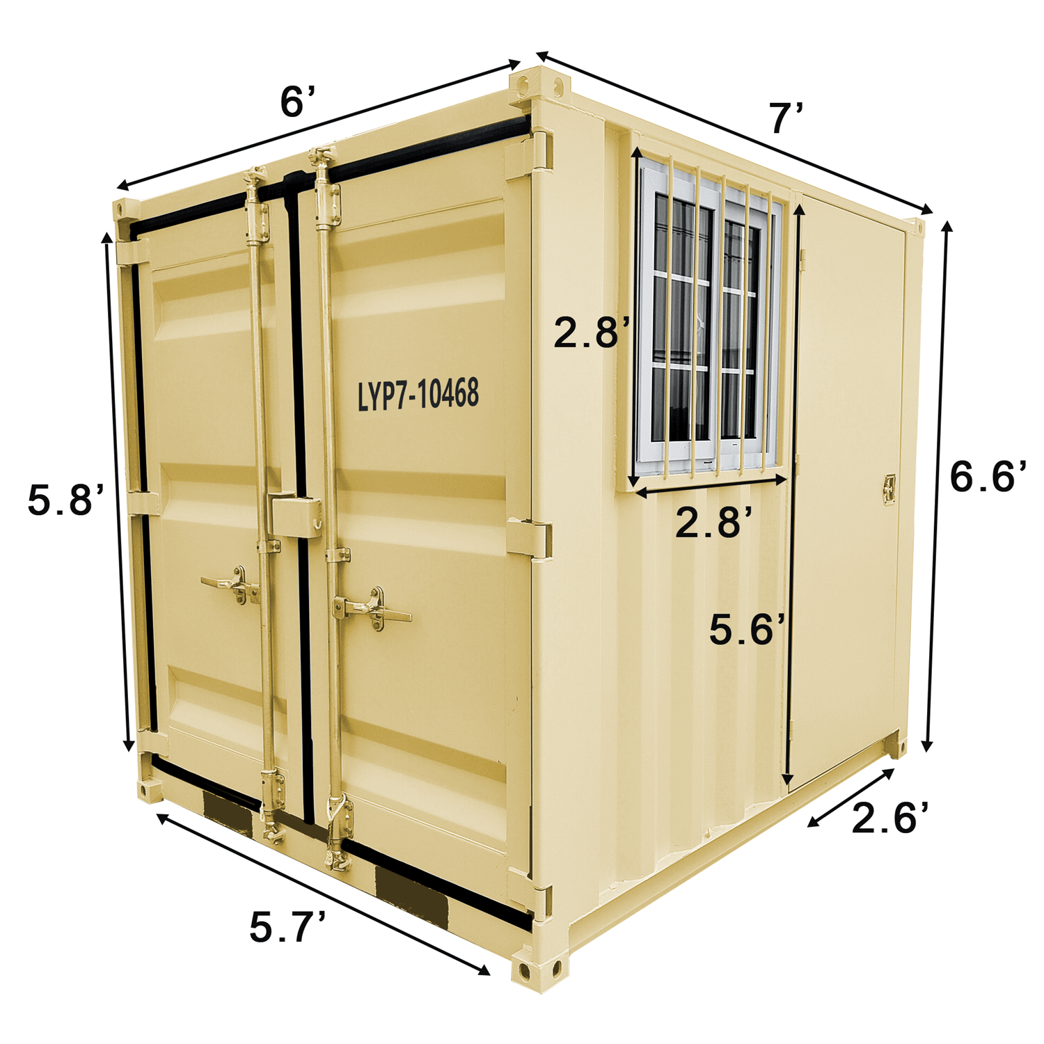 7ft Small Cubic Shipping Container#color_beige