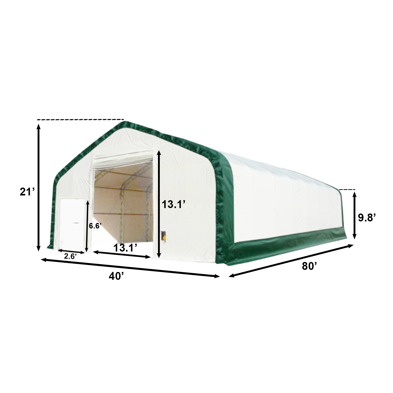 Double Truss Storage Shelter W40'xL80'xH21'