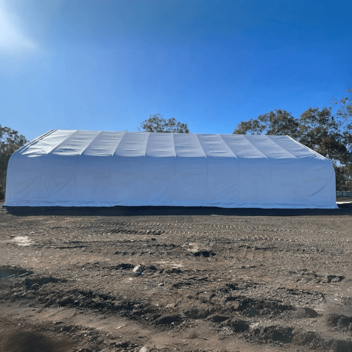 Double Truss Storage Shelter W50'xL100'xH23'