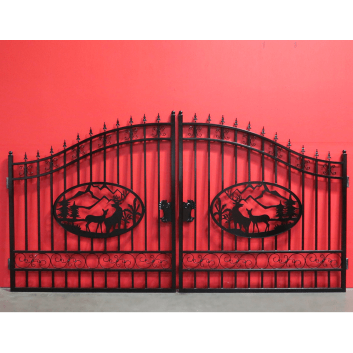 Greatbear Dual Swing Wrought Iron Gate for Driveway #size_14'