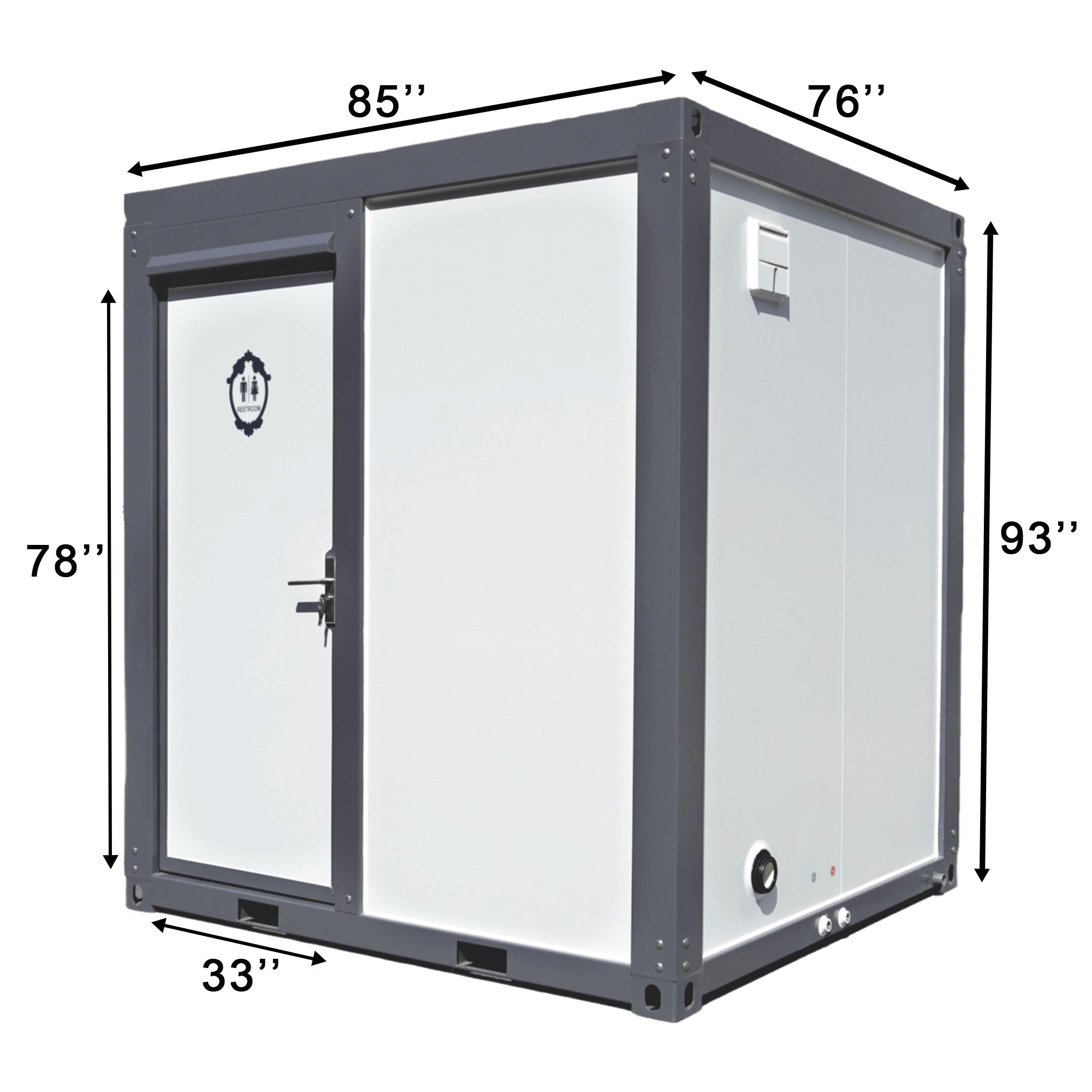 Bastone Portable Toilet with Fan-shaped Door Shower