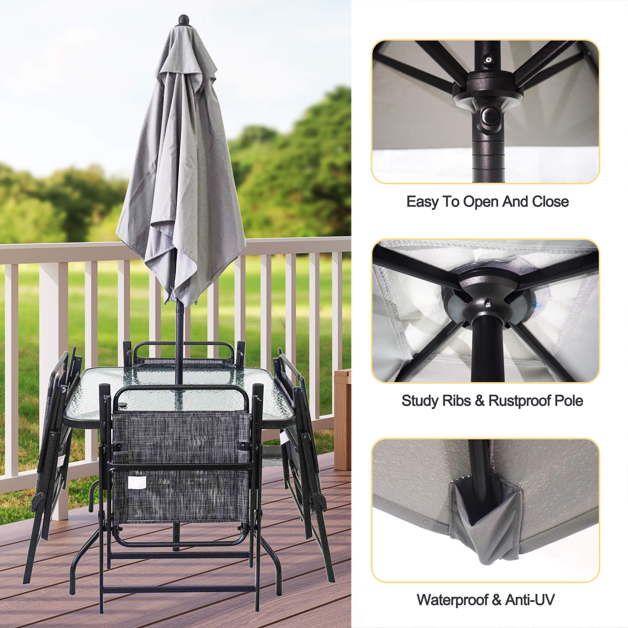 Chery Industrial Sling Folding Dining Set