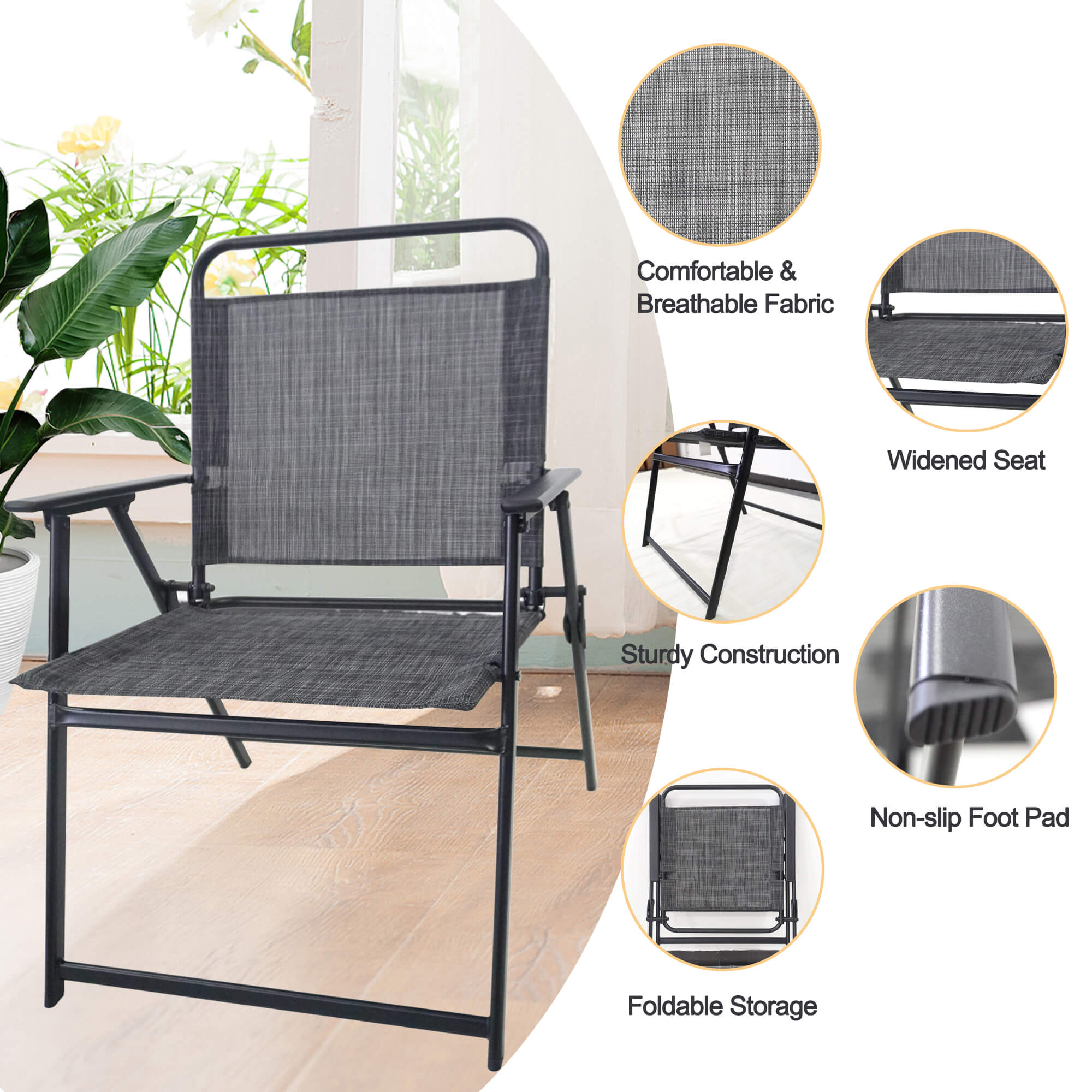 Chery Industrial Sling Folding Dining Set