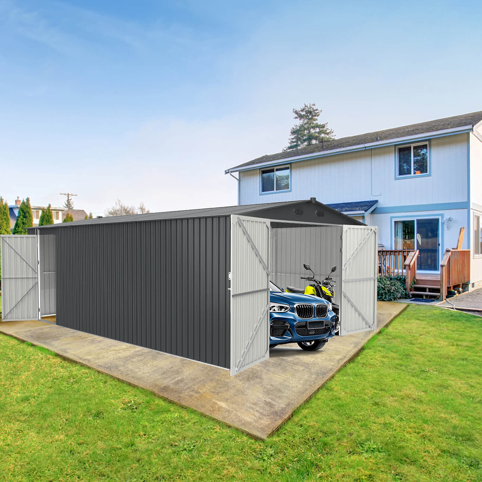 CHERY INDUSTRIAL Metal Storage Shed 13'x20'