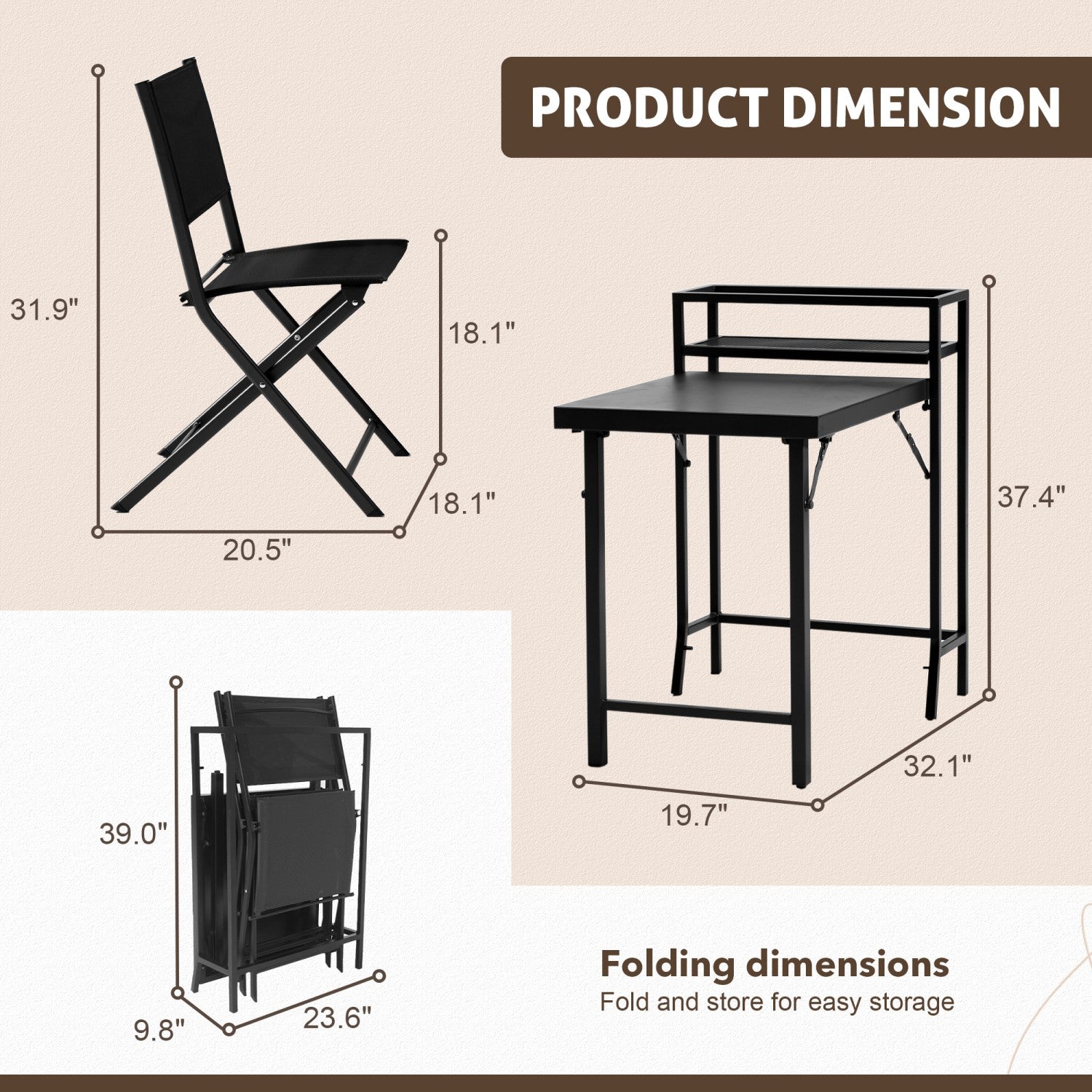 Chery Industrial Outdoor Bistro Set