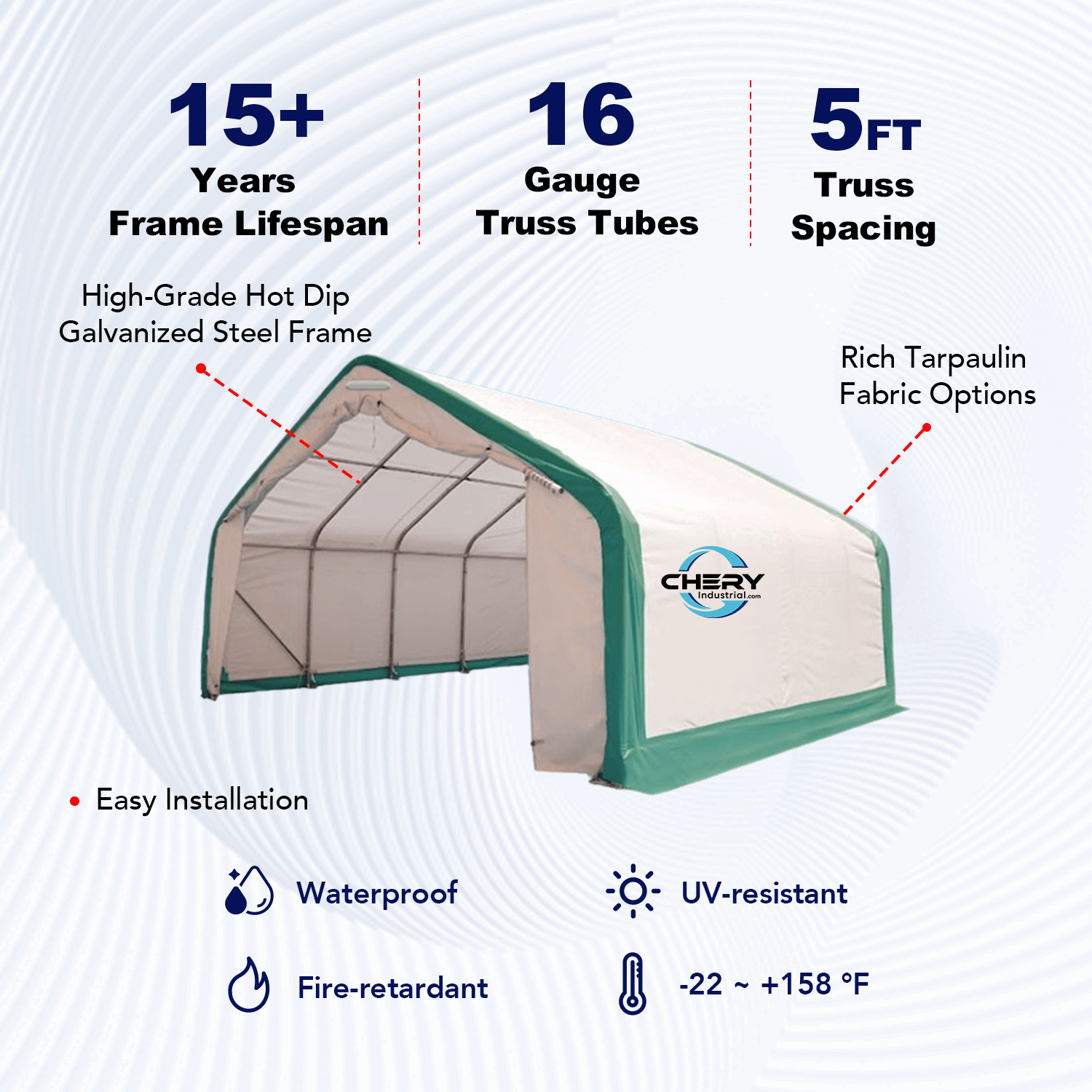 Single Truss Storage Shelter W20'xL40'xH12'