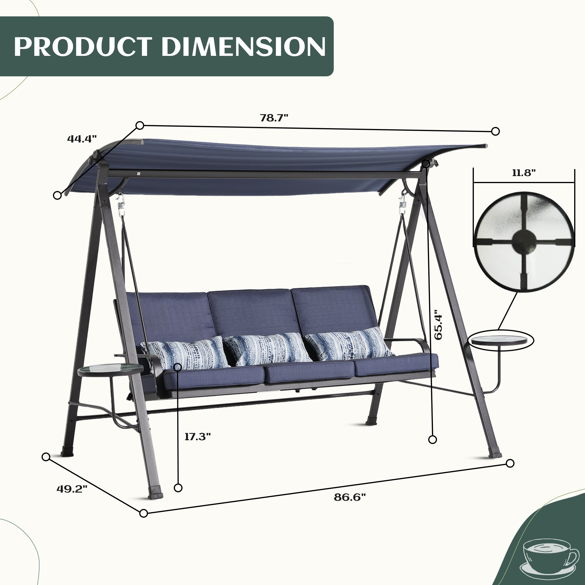 Chery Industrial Steel 3-seater Swing